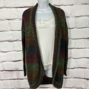 American Eagle Outfitters Long Open Cardigan Sweater SZ S Multicolored Yarn Cozy